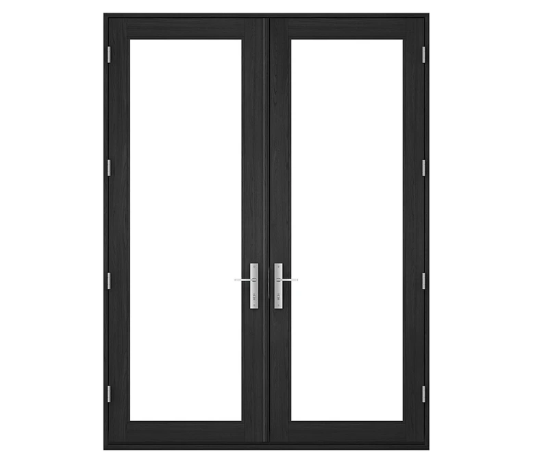 Pella Reserve Contemporary Wood Hinged Patio Door in Akron